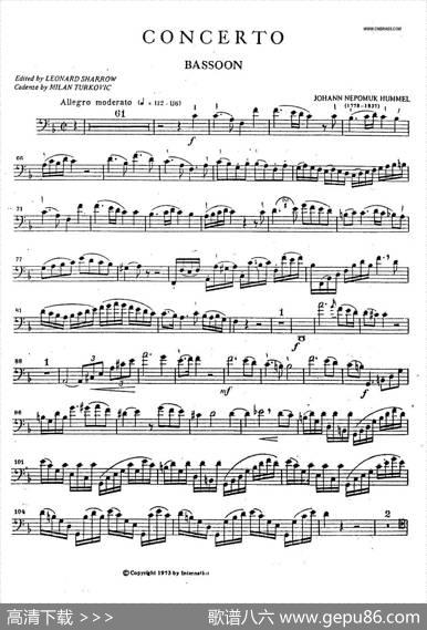 humel-CONCERTObassoon(胡梅尔-巴松协奏曲)|humel胡梅尔
