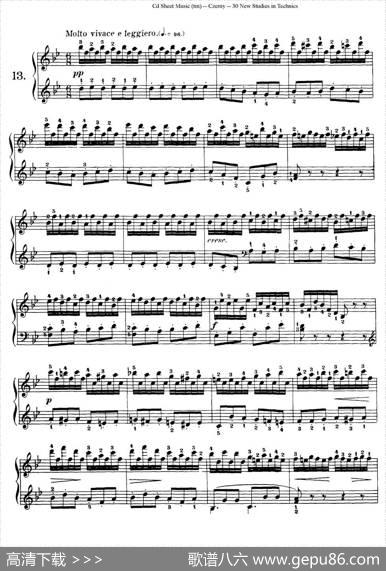 Czerny-30NewStudies-13（车尔尼Op849-30首练习曲）|Czerny