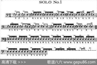 美国军鼓SOLONo.1—5（爵士鼓谱）