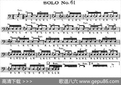 美国军鼓SOLONo.61-65（爵士鼓谱）