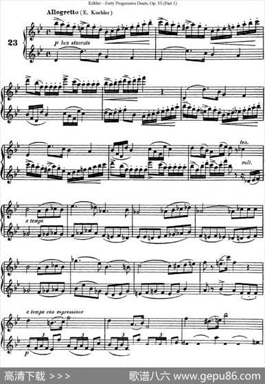 柯勒40首长笛提高练习曲OP.55（NO.23）|Kohler(柯勒)