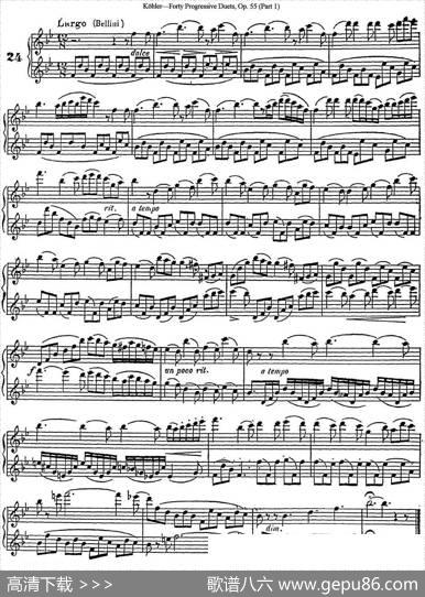 柯勒40首长笛提高练习曲OP.55（NO.24）|Kohler(柯勒)