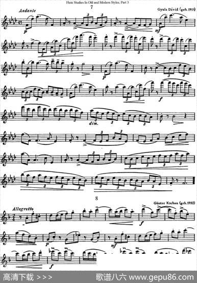 斯勒新老风格长笛练习重奏曲（第三部分）（NO.7-NO.10）|SiegfriedThieleS.(斯勒)