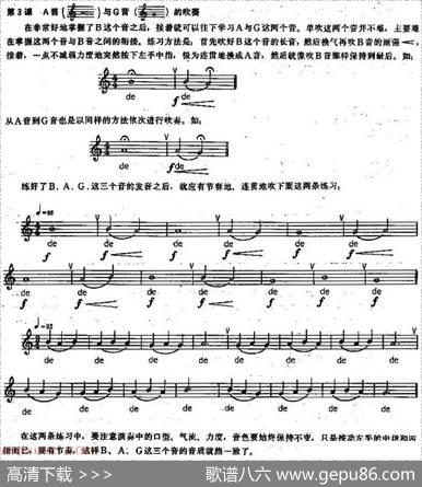 长笛练习曲100课之第3课（A音与G音的吹奏）
