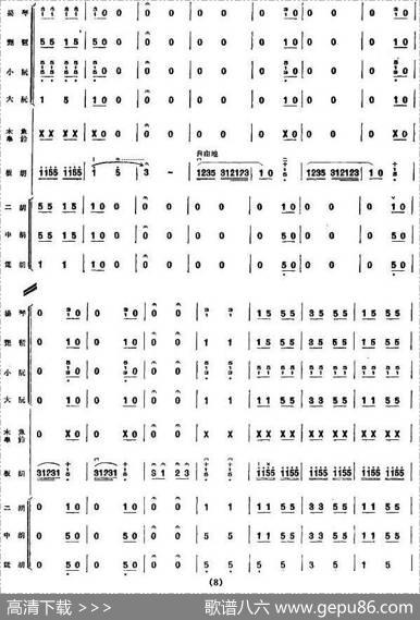 赶着马车喜盈盈（板胡独奏、民乐队伴奏总谱）