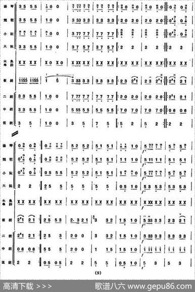 赶着马车喜盈盈（板胡独奏、民乐队伴奏总谱）