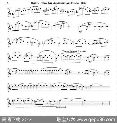 Threejazzvignettes（第二乐章）（三重奏长笛分谱）