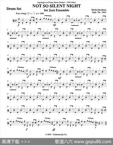 NOTSOSILENTNIGHT（爵士鼓分谱）