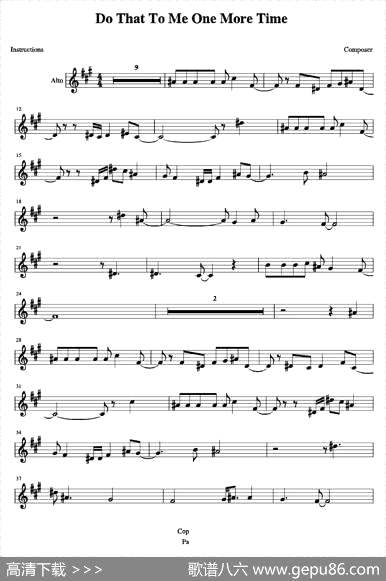 曲谱・中音萨克斯【DOTHATTOMEONEMORETIME】[pdf]下载