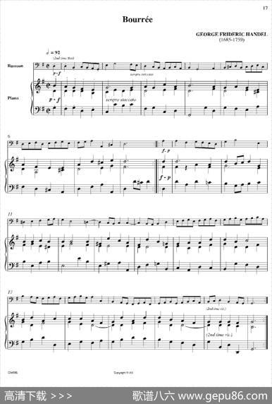 Bourrée(巴松+钢琴伴奏)|GeorgeFridericHandel