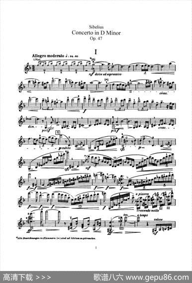 ConcertoinDMinorOp.47（小提琴分谱）|Sibelius（西贝柳斯）