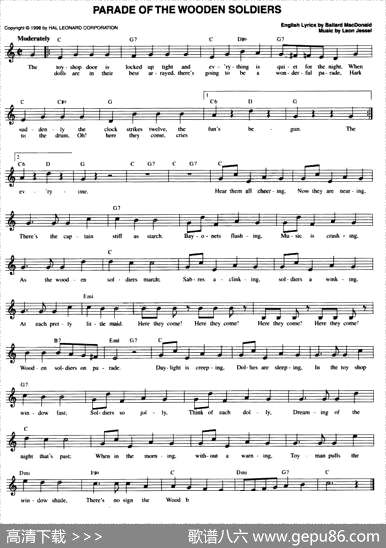 曲谱【PARADEOFTHEWOODENSOLDIERS】[pdf]下载