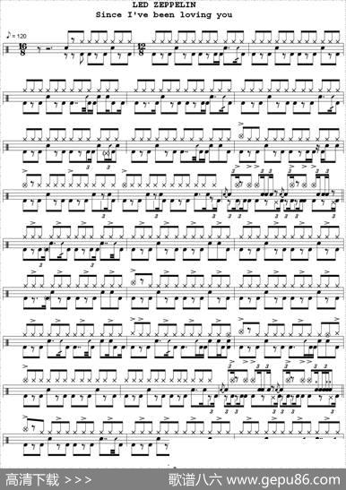 爵士鼓谱：LedZeppelin-SinceI'vebeenlovingyou