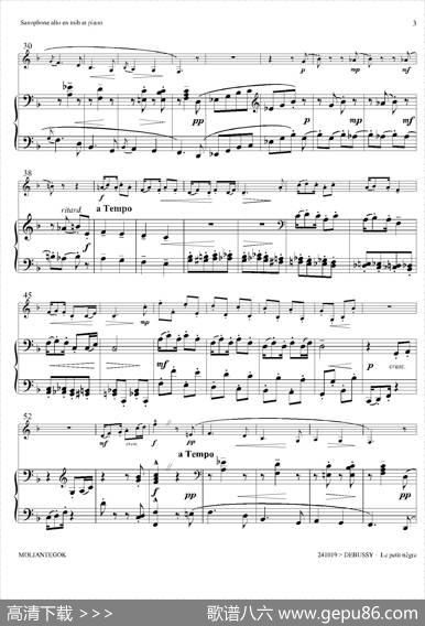 小黑人(中音萨克斯+钢琴伴奏)|德彪西 - 图2 小黑人(中音萨克斯+钢琴伴奏)|德彪西