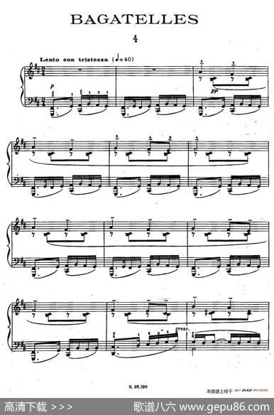 TenBagatellesOp.5（10首小品·4.b小调）|亚历山大·齐尔品（AlexanderTcherepnin）