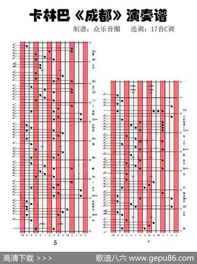 成都(拇指琴卡林巴琴演奏谱) - 图3 成都(拇指琴卡林巴琴演奏谱)