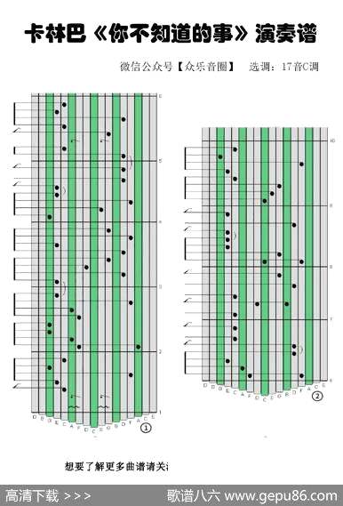 曲谱・拇指琴卡林巴琴专用谱【你不知道的事】[pdf]下载