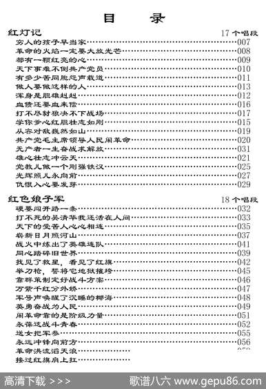 曲谱【样板戏电子书目录】[pdf]下载