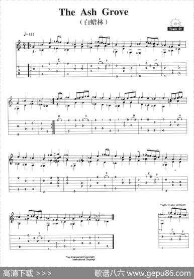 曲谱・白蜡林【TheAshGrove】[pdf]下载