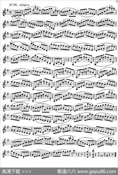 沃尔法特60首练习曲Op.45（第21-30页）