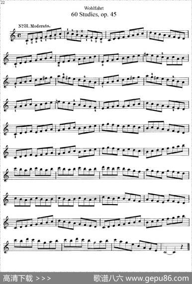 沃尔法特60首练习曲Op.45（第21-30页）