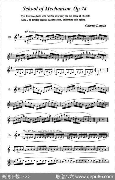 SchoolofMechanism,Op.74（小提琴技巧练习13——22）|丹克拉