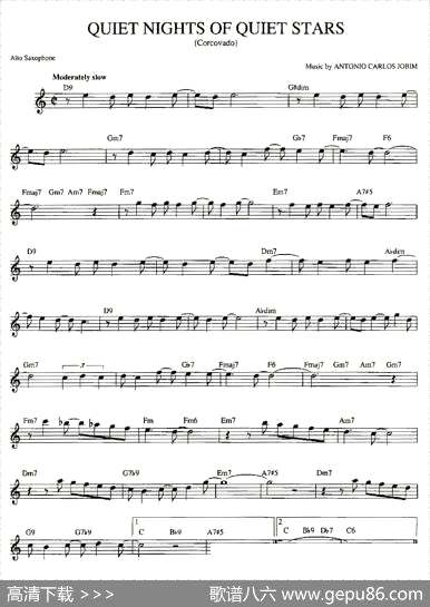 曲谱【QUIETNIGHTSOFQUIETSTARS】[pdf]下载_J57345J