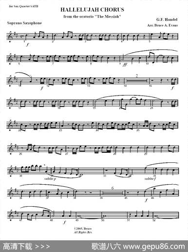 曲谱・哈利路亚【HALLELUJAHCHORUS】[pdf]下载
