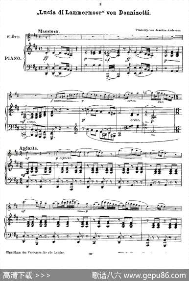 曲谱・Transcriptionen.Op.45【Opern】6长笛+钢琴伴奏[pdf]下载