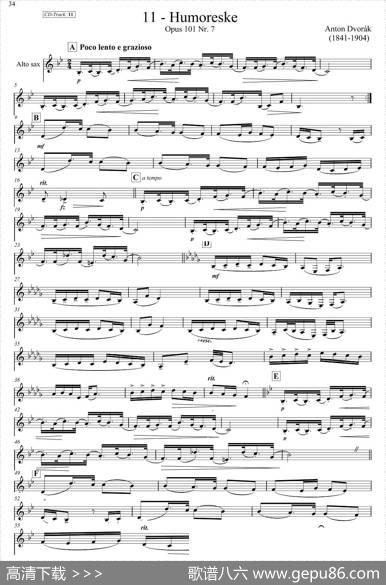 古典SAX12首（中音萨克斯分谱）