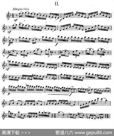 曲谱・萨克斯练习曲之11【奇特克】ETUDYPROSAXOPHONFRZITRK.op.3[pdf]下载