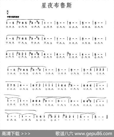 曲谱【星夜布鲁斯】[pdf]下载