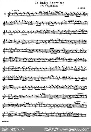 曲谱・25首萨克斯练习曲【klose】9[pdf]下载