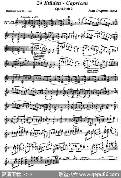 曲谱・12首小提琴隨想练习曲之23【让・德尔菲・阿拉尔】[pdf]下载