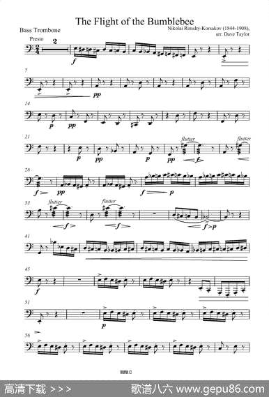 曲谱・低音长号【野蜂飞舞】[pdf]下载