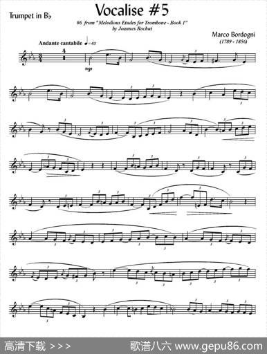 Bordogni-Vocalise#5（小号）|MarcoBordogni