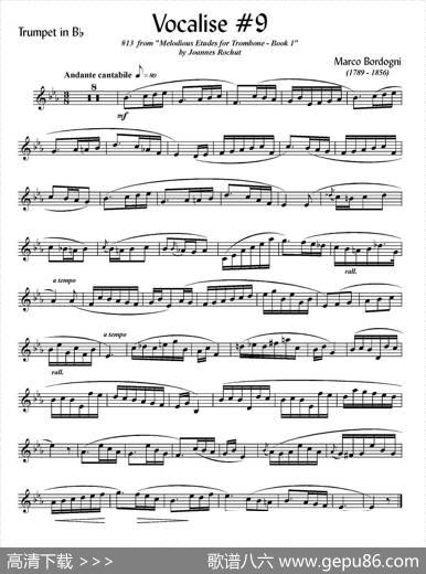 Bordogni-Vocalise#9（小号）|MarcoBordogni