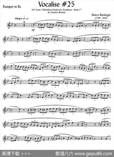 Bordogni-Vocalise#25（小号）|MarcoBordogni