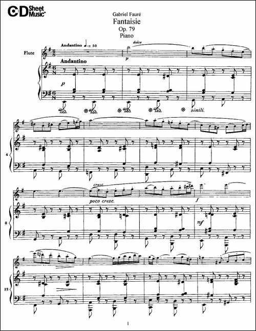 Fantaisie-Op.79-幻想曲-作品79号-长笛+钢琴伴-长笛五线谱|长笛谱