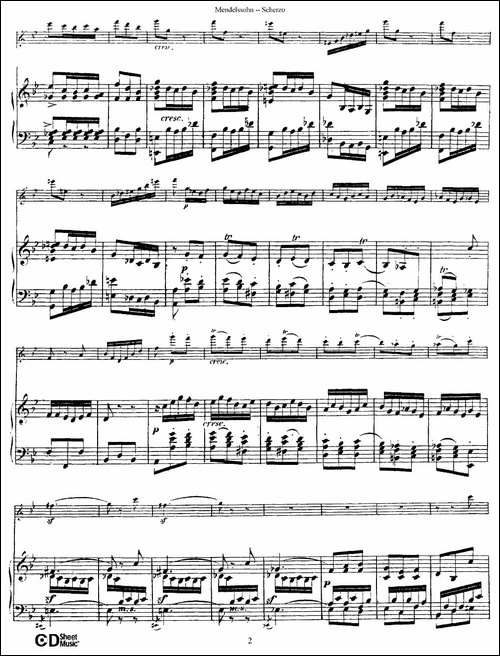 Scherzo-长笛+钢琴-长笛五线谱|长笛谱