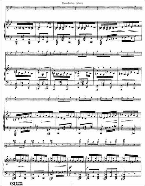 Scherzo-长笛+钢琴-长笛五线谱|长笛谱