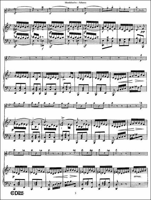 Scherzo-长笛+钢琴-长笛五线谱|长笛谱