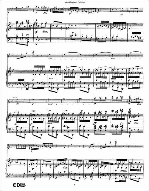 Scherzo-长笛+钢琴-长笛五线谱|长笛谱