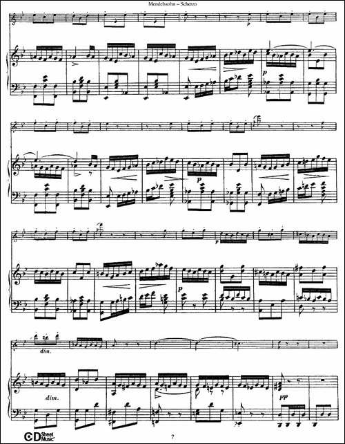 Scherzo-长笛+钢琴-长笛五线谱|长笛谱