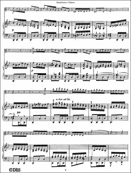 Scherzo-长笛+钢琴-长笛五线谱|长笛谱