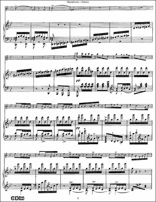 Scherzo-长笛+钢琴-长笛五线谱|长笛谱