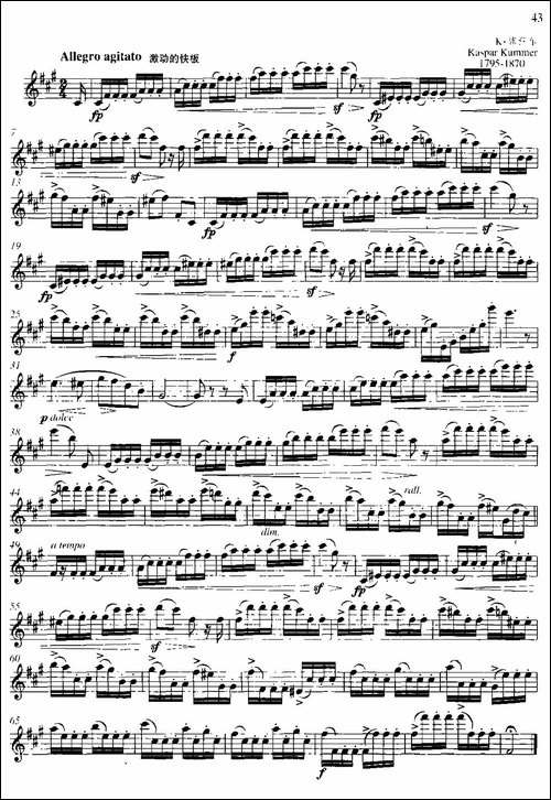 第二单元-中高级练习:断奏练习-练习曲-长笛五线谱|长笛谱 - 图7 第二单元-中高级练习:断奏练习-练习曲-长笛五线谱|长笛谱