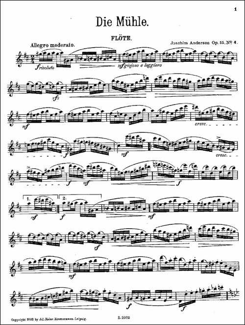 Die-Mühle-Op.55-No.4-长笛五线谱|长笛谱