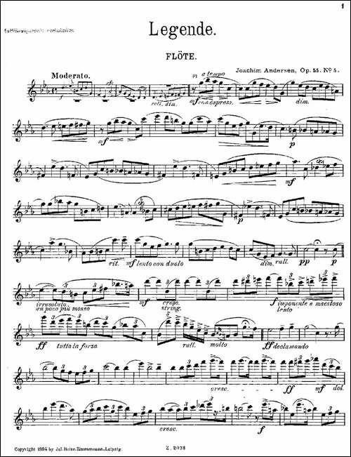 Legende-Op.55-No.5-长笛五线谱|长笛谱