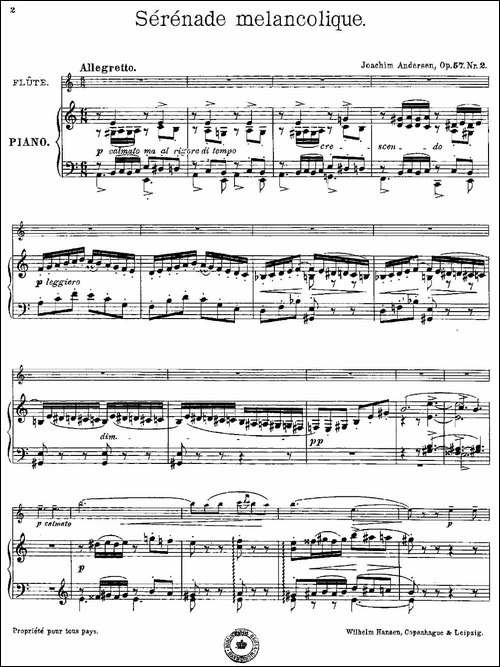 Serenade-melancolique-Op.57-No.2-长笛+钢琴-长笛五线谱|长笛谱